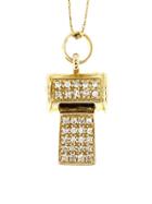 Sydney Evan Necklace - Whistle Pendant In Yellow Gold With Diamonds