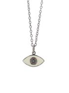 Ylang 23 Enamel Evil Eye Pendant With Diamonds - White