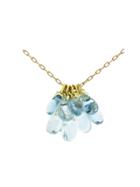 Ten Thousand Things Unique Aqua Cluster Necklace In Yellow Gold