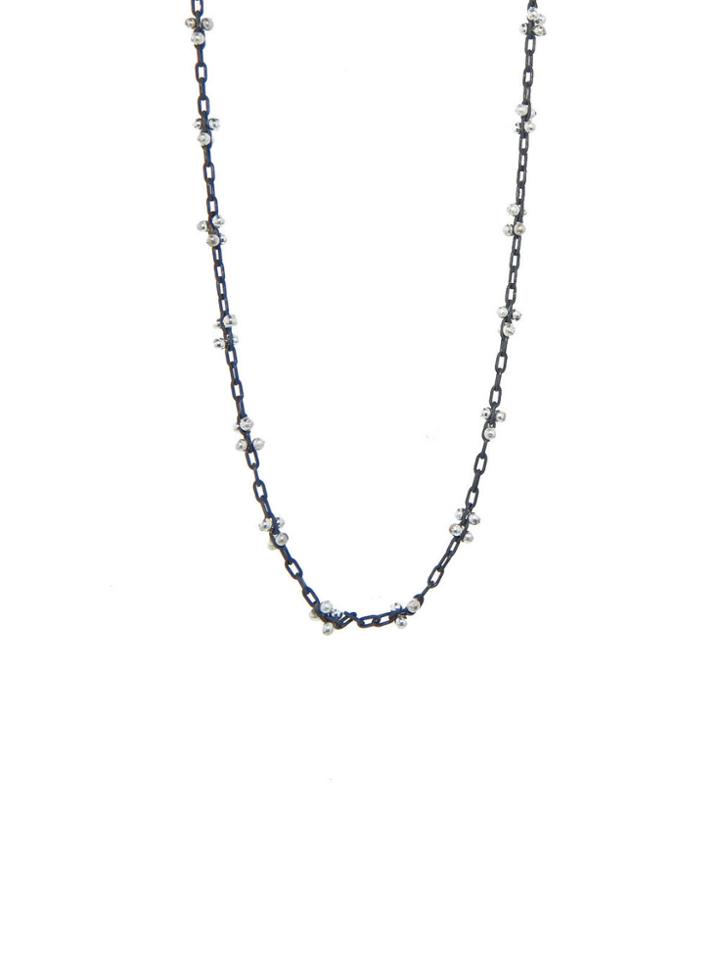 Ten Thousand Things Sterling Silver Luxe X's On Black - Choker