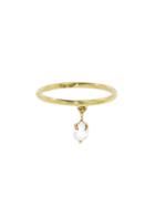 Finn Rose Cut Diamond Dangle Ring - Yellow Gold