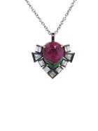 Nak Armstrong Ruby Zoisite And Rainbow Moonstone Mosaic Pendant