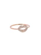 Sydney Evan Pave Diamond Lips Ring - Rose Gold