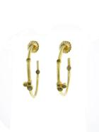 Todd Reed Gold Hoops With Rose Cut Diamond Clusters