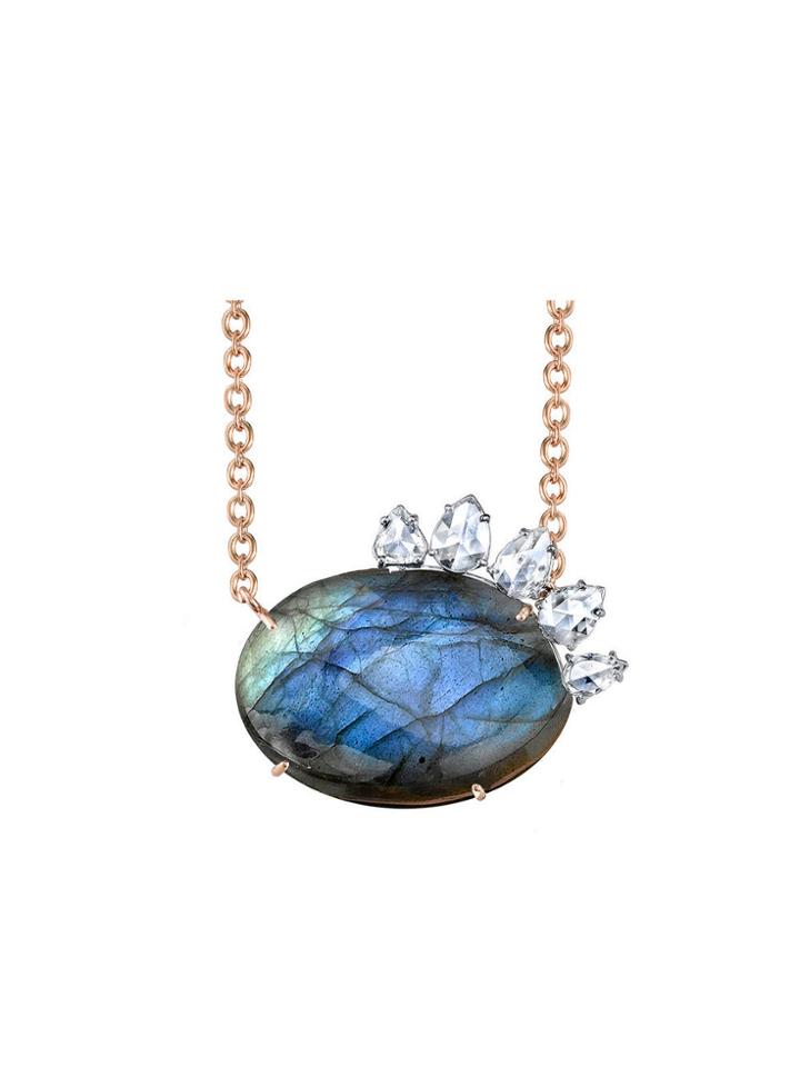 Irene Neuwirth Oval Labradorite And Diamond Necklace