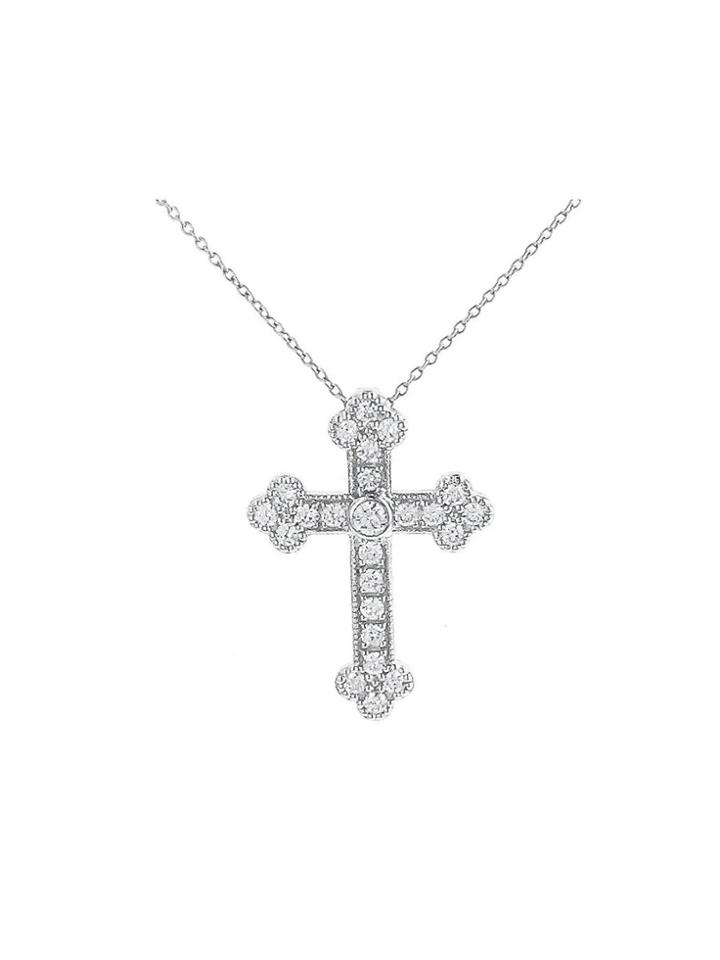 Jude Frances Medium Guinevere Diamond Cross Necklace