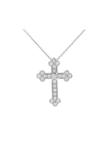 Jude Frances Medium Guinevere Diamond Cross Necklace