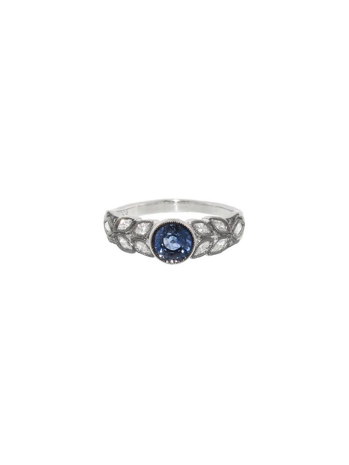 Cathy Waterman Small Blue Sapphire Garland Ring - Platinum