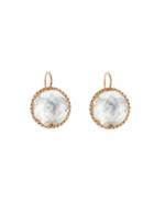 Larkspur & Hawk Olivia Button Earrings In Rose Gold - White