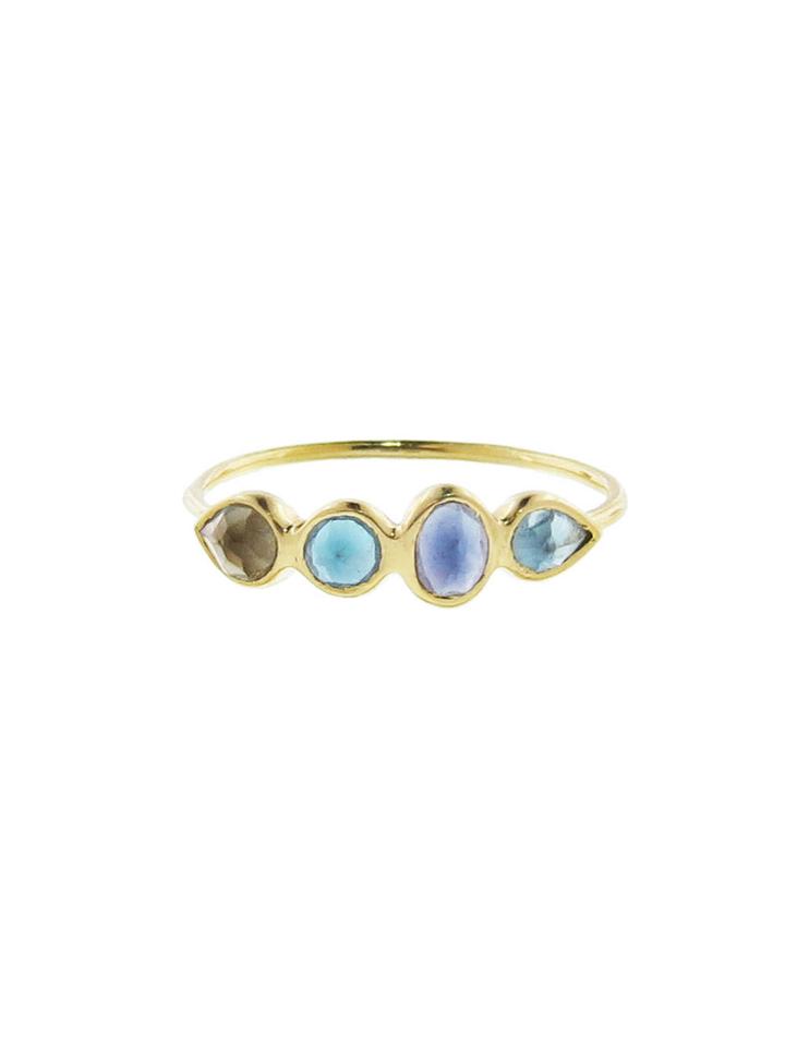 Perle De Lune Blue Multi Stone Mosaic Ring