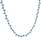 Ten Thousand Things Beaded Spiral Turquoise Choker - Oxidized Silver