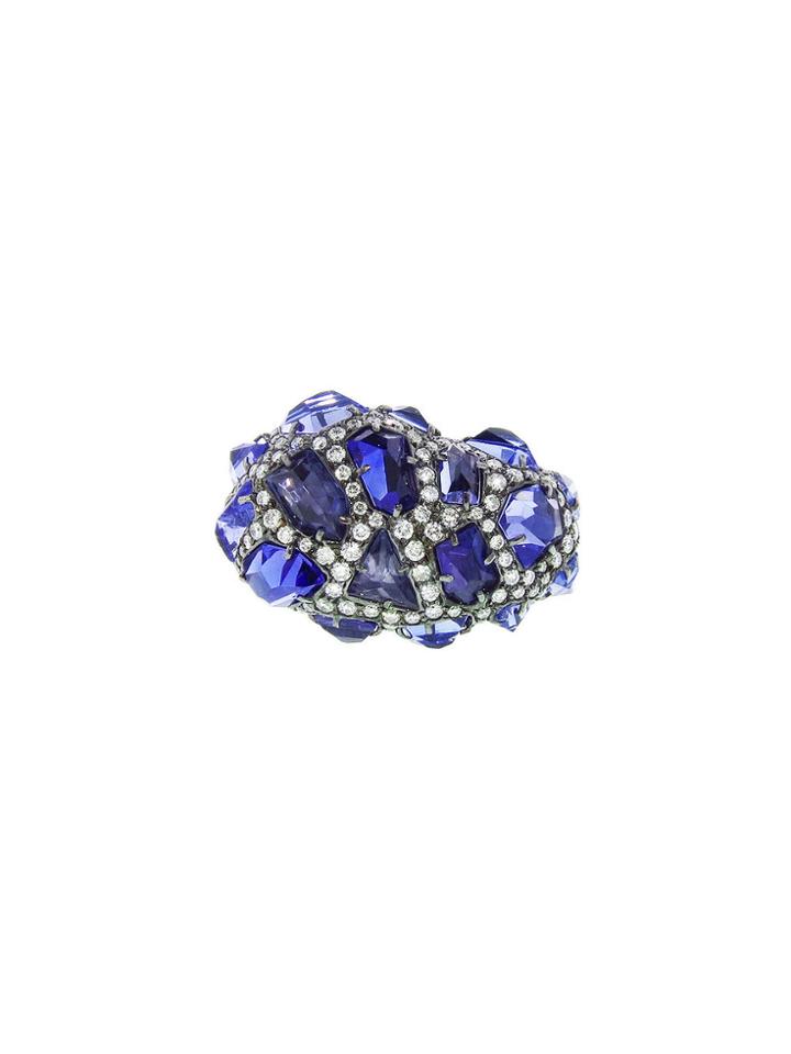 Arunashi Tanzanite Rock Ring With Diamonds