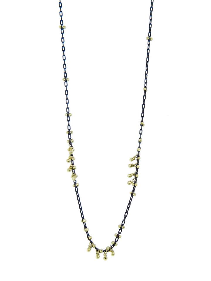 Ten Thousand Things Oxidized Silver Choker With Gold Cluster Beads