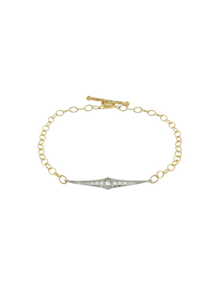 Cathy Waterman Bar Bracelet With Diamonds - Platinum