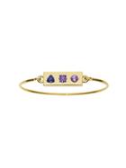 Jemma Wynne Closed Bangle With Geometric Purple Sapphires