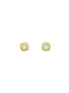 Ylang 23 Rounded Cube Diamond Earrings - Yellow Gold