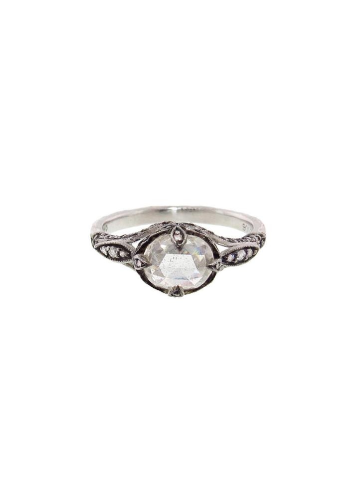 Cathy Waterman White Moghul Diamond Petal Side Ring