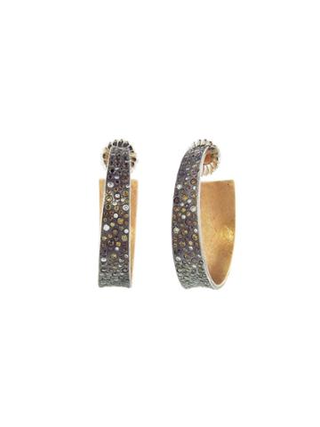 Todd Reed Rose Gold Hoops With Autumn And White Diamonds