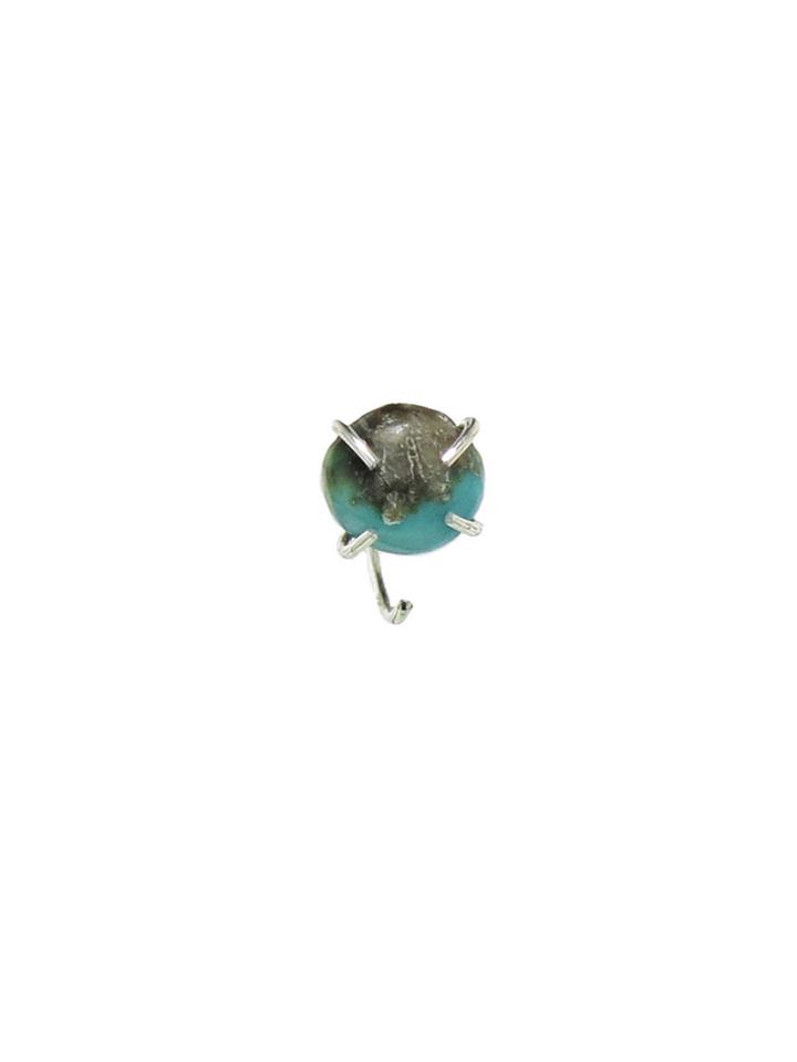 Melissa Joy Manning Single Turquoise Hug Earring - Silver