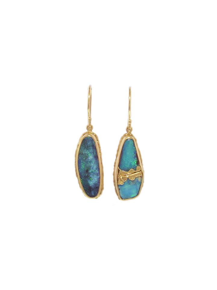 Jamie Joseph Australian Boulder Opal Joinery Earrings