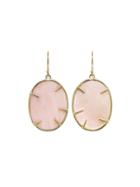 Annette Ferdinandsen Small Pink Mother Of Pearl Lunaria Earrings - Yellow Gold
