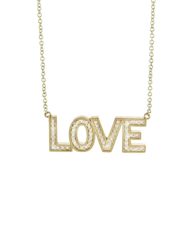 Jennifer Meyer Diamond Love Necklace - Yellow Gold