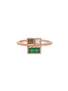 Nak Armstrong Emerald Mosaic Ring - Designer Rose Gold Ring