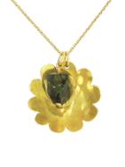 Pippo Perez Green Tourmaline And Flower Charm Necklace - 18 Karat Yellow Gold