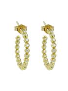 Jennifer Meyer Small Bead Hoops With Diamonds - Yellow Gold Earrings