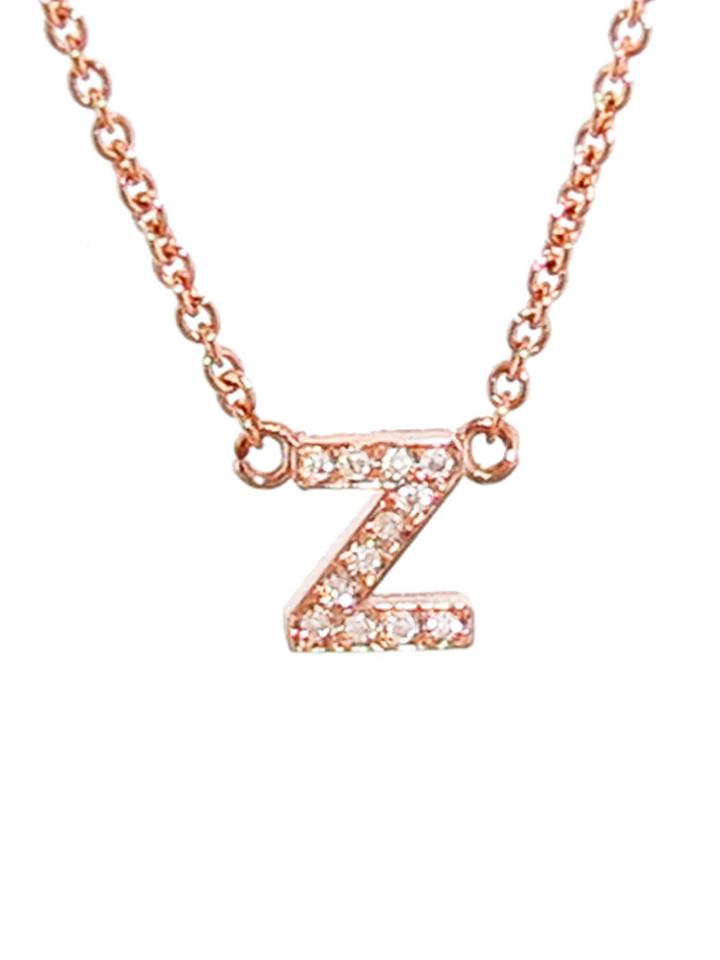 Jennifer Meyer Lowercase Initial Necklace With Diamonds - Rose Gold