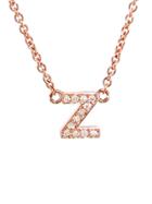 Jennifer Meyer Lowercase Initial Necklace With Diamonds - Rose Gold