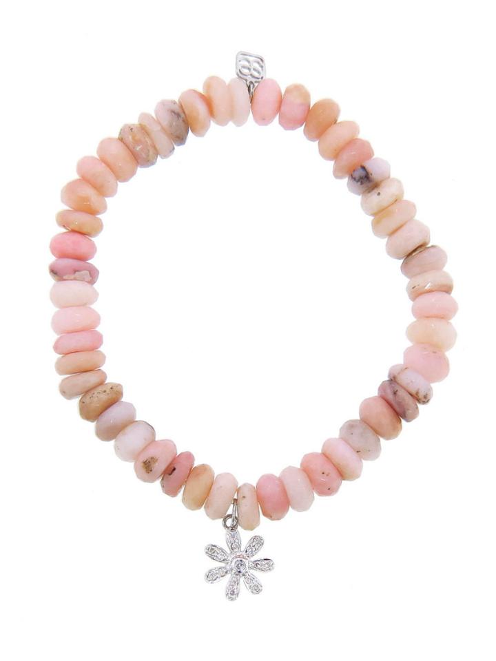 Sydney Evan Pink Opal And Diamond Daisy Bracelet