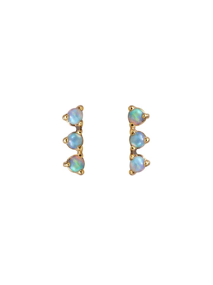 Wwake Three Step Studs - Opal