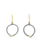 Jamie Joseph Small Sterling Faux Tension Earrings With Diamonds