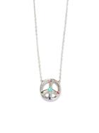 Elisa Solomon Small Peace Sign Necklace With Turquoise