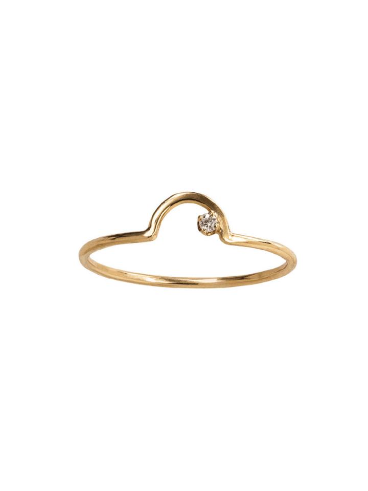 Wwake Arc Lineage Ring With Diamond