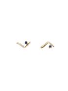 Wwake Triangle Lineage Earrings - Dark Sapphire