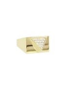Janis Savitt Small Pave Diamond Triangle Ring - Yellow Gold