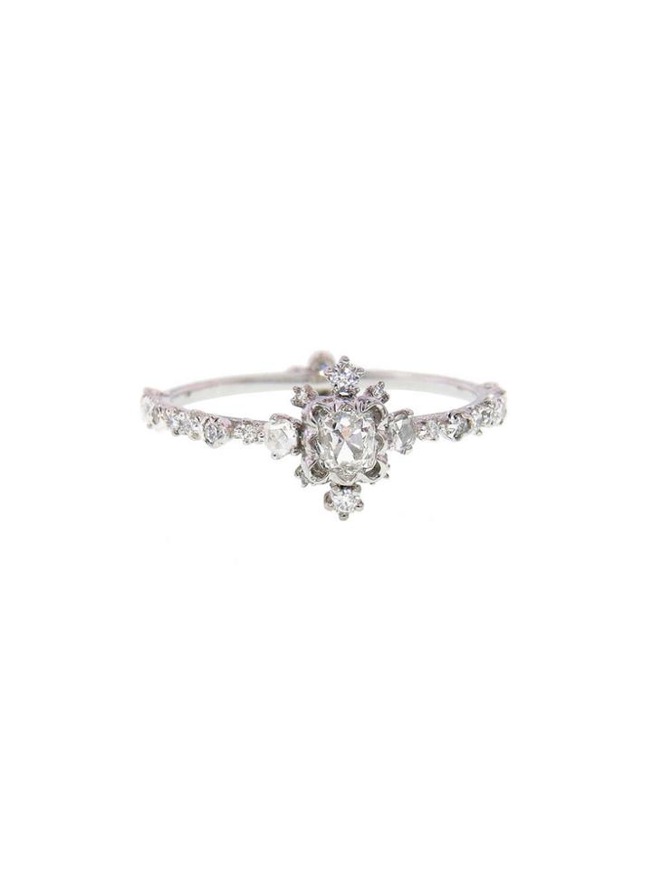 Kataoka Scalloped Frame Scattered Diamond Ring