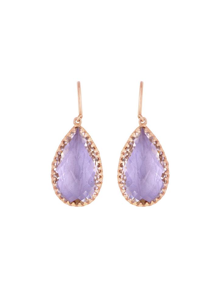 Larkspur & Hawk Sophia Drop Earrings In Rose Gold - Orchid