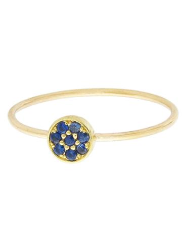 Jennifer Meyer Blue Sapphire Circle Ring - Yellow Gold