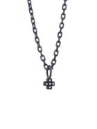 Erica Molinari Baby Diamond Cross - Oxidzed Sterling Silver