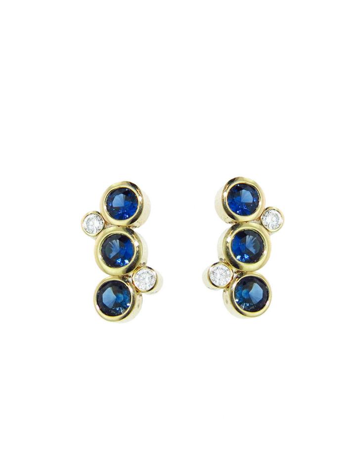 Jamie Joseph Sapphire Triplet And Diamond Studs