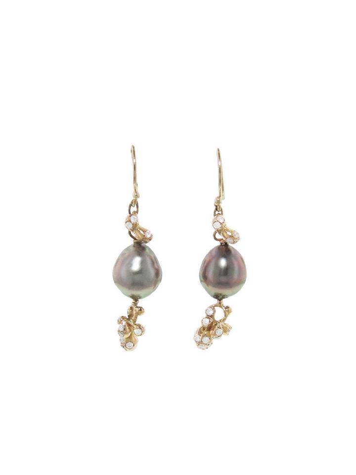 Ten Thousand Things Pav? Tahitian Cluster Earrings - Rose Gold
