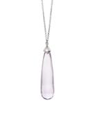 Cathy Waterman Amethyst Drop Necklace With Diamond