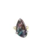 Deanna Hamro Boulder Opal Claw Ring With Diamonds
