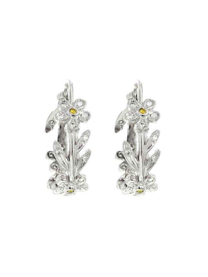 Cathy Waterman Flower And Vine Hoops - Classics - Platinum