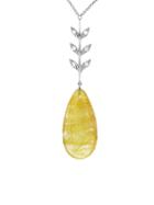 Cathy Waterman Rutilated Quartz Wheat Necklace - Platinum