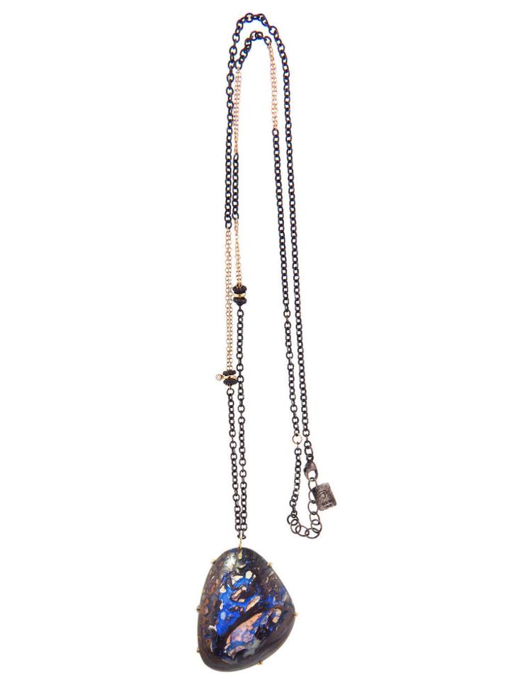 Jamie Joseph Asymmetrical Australian Boulder Opal Pendant Necklace