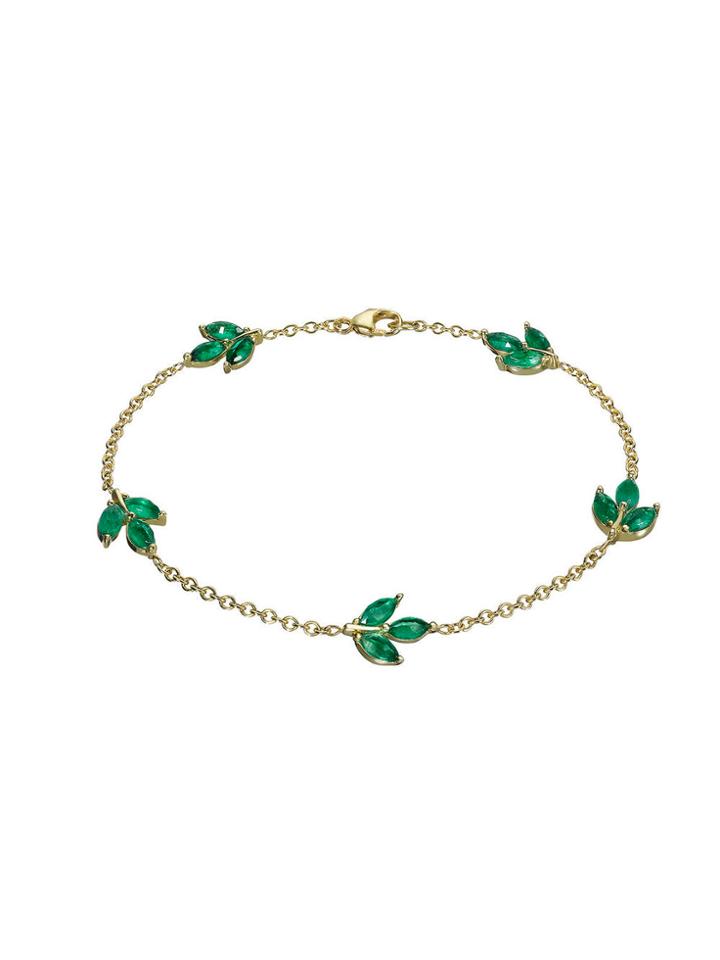 Finn 5 Leaf Emerald Bracelet